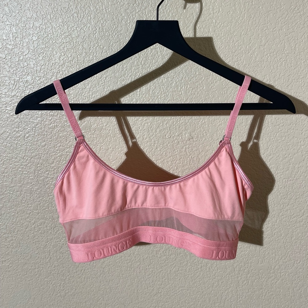 Lounge Pink Sheer Panel Bralette